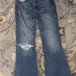 American Eagle Outfitters Distressed Blue Flare Jeans